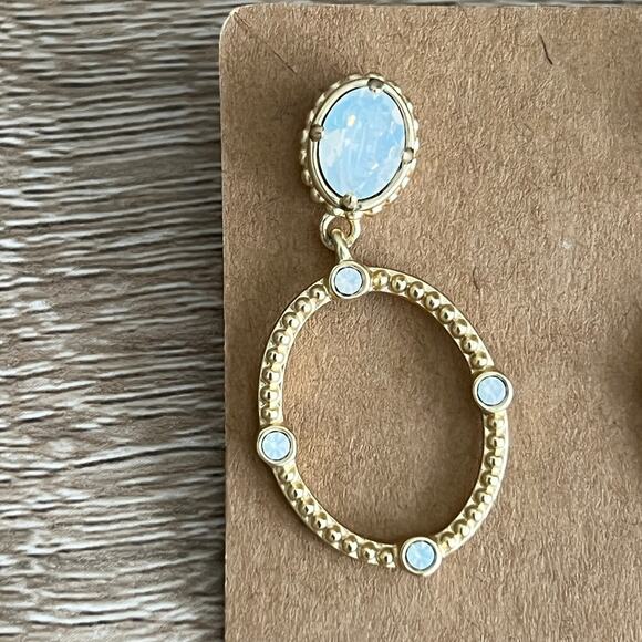 Spartina 449 Cristal Oval Drop Earrings in White Opal - Picture 4 of 6
